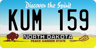 ND license plate KUM159