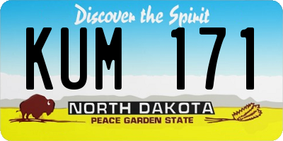 ND license plate KUM171