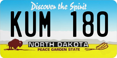 ND license plate KUM180