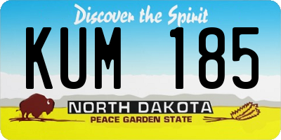 ND license plate KUM185