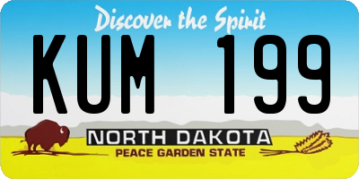 ND license plate KUM199
