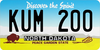 ND license plate KUM200