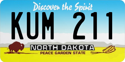 ND license plate KUM211