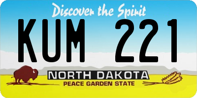 ND license plate KUM221