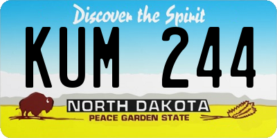 ND license plate KUM244