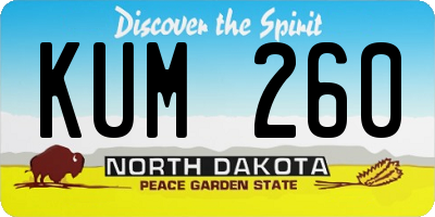 ND license plate KUM260