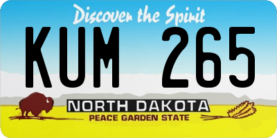 ND license plate KUM265