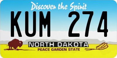 ND license plate KUM274