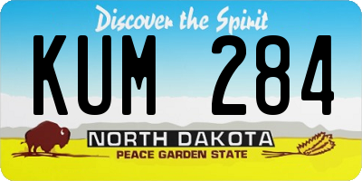 ND license plate KUM284