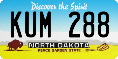 ND license plate KUM288