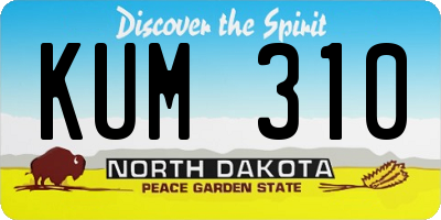 ND license plate KUM310
