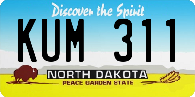 ND license plate KUM311