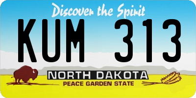 ND license plate KUM313