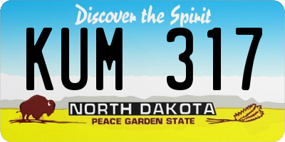 ND license plate KUM317