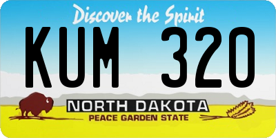 ND license plate KUM320
