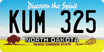 ND license plate KUM325