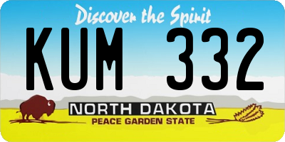 ND license plate KUM332