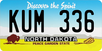 ND license plate KUM336