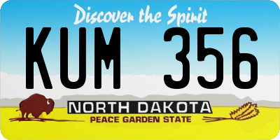 ND license plate KUM356