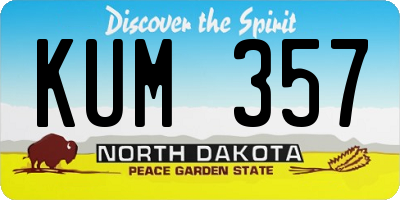 ND license plate KUM357