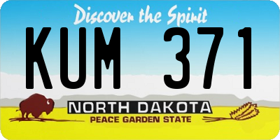 ND license plate KUM371