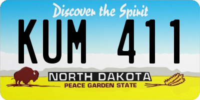 ND license plate KUM411