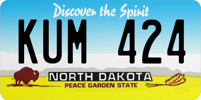 ND license plate KUM424
