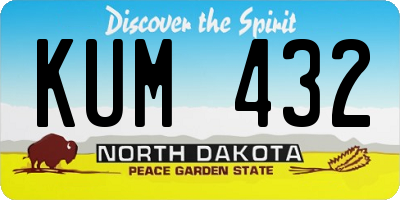 ND license plate KUM432