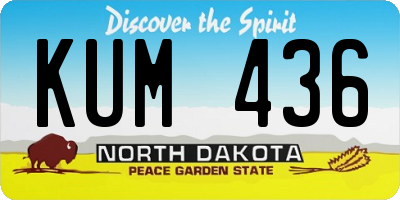 ND license plate KUM436