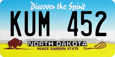 ND license plate KUM452