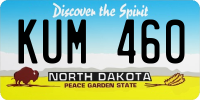 ND license plate KUM460