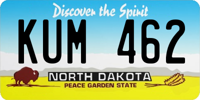 ND license plate KUM462