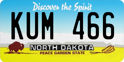 ND license plate KUM466