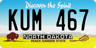 ND license plate KUM467