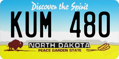 ND license plate KUM480