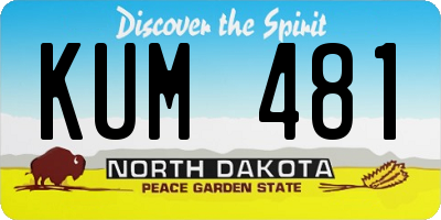 ND license plate KUM481