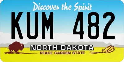 ND license plate KUM482