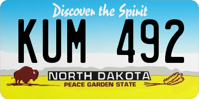 ND license plate KUM492