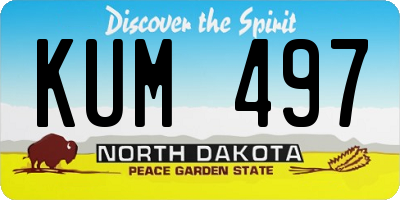 ND license plate KUM497