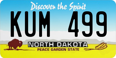ND license plate KUM499