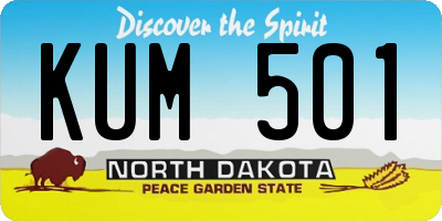 ND license plate KUM501