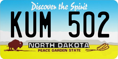 ND license plate KUM502