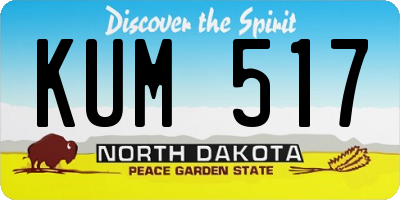ND license plate KUM517