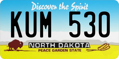 ND license plate KUM530
