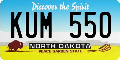 ND license plate KUM550