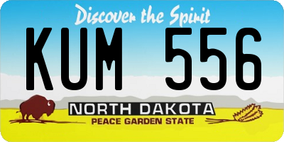 ND license plate KUM556