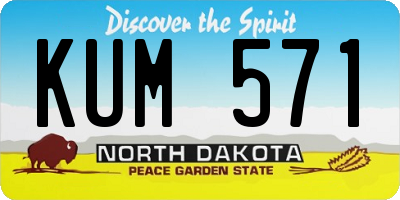 ND license plate KUM571