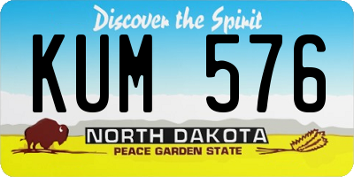 ND license plate KUM576