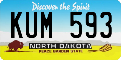 ND license plate KUM593