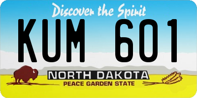 ND license plate KUM601
